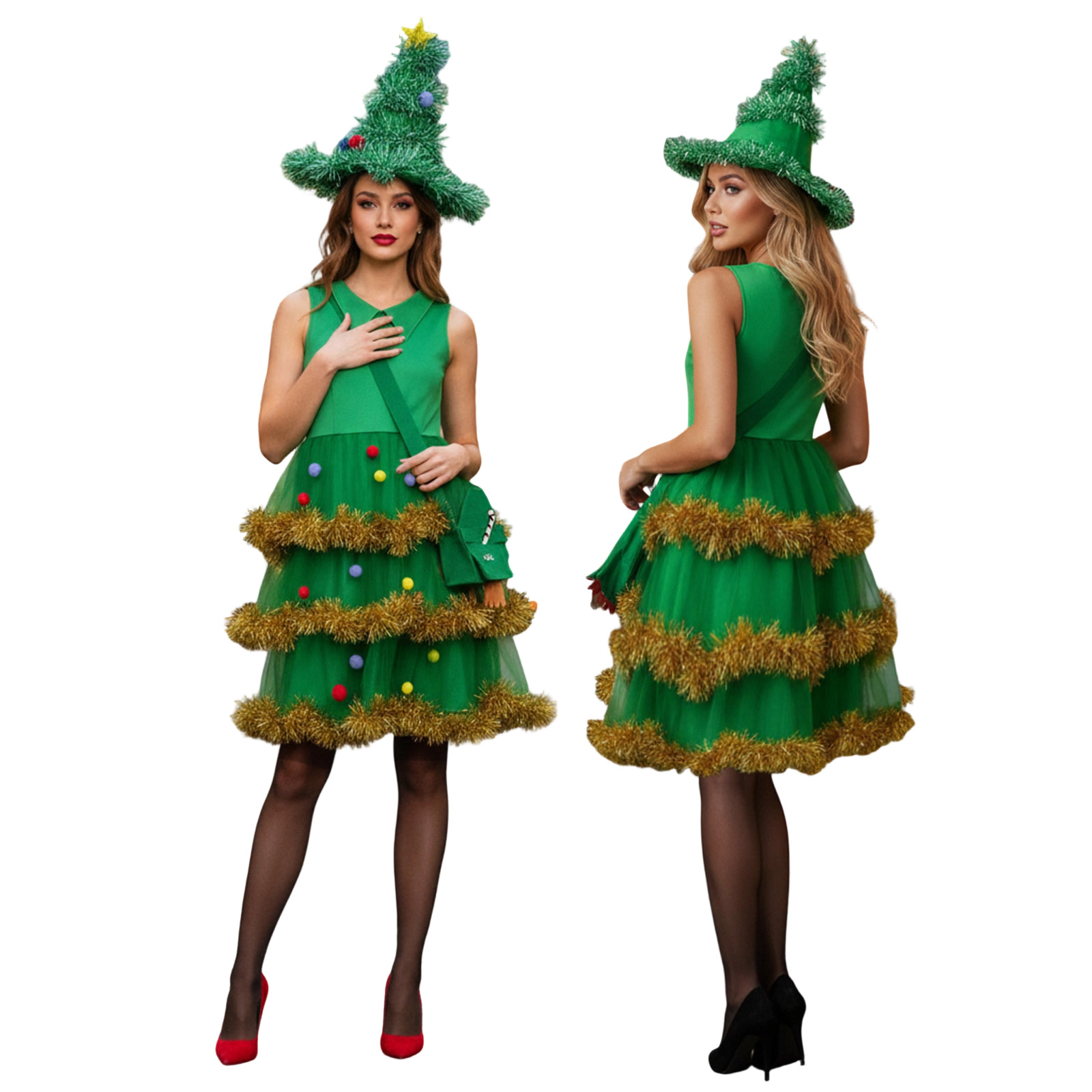 Elf Costume Christmas - Kostum Cosplay Pohon Natal Wanita Gaun