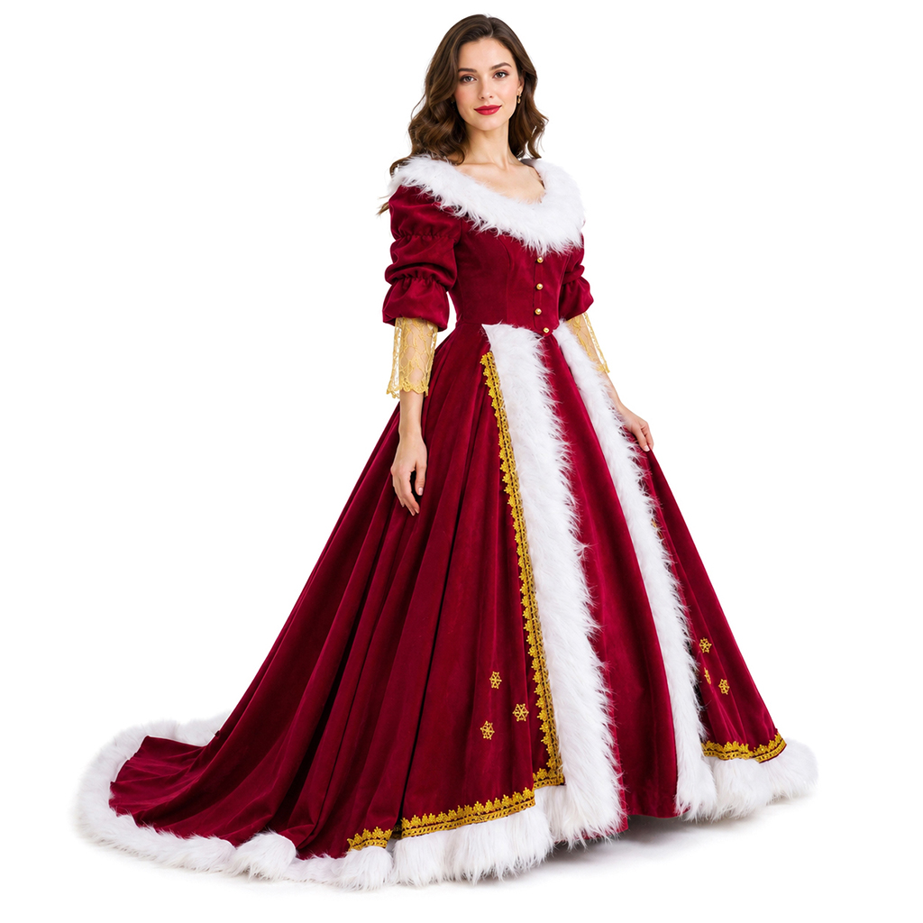 Elf Costume Christmas - Kostum Deluxe Nyonya Claus untuk Dewasa