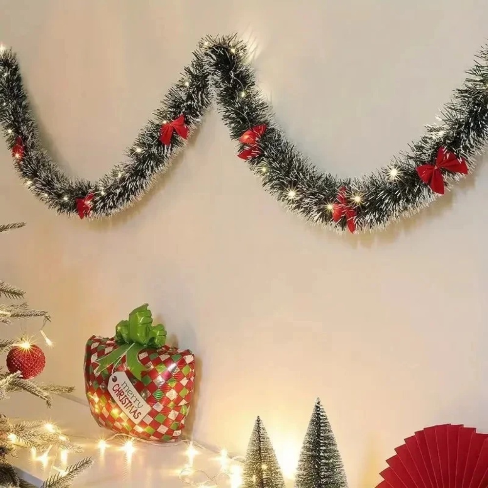 Led Fairy String Lights - Garland Natal Tinsel Buatan dengan Lampu