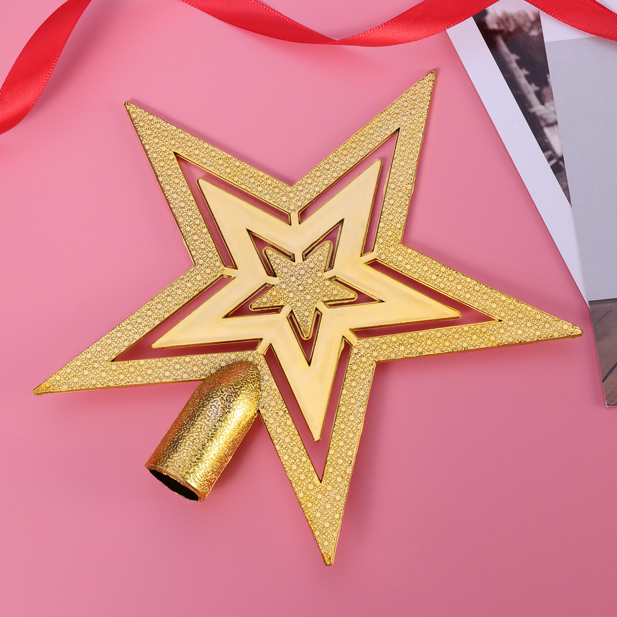 Star Tree Topper - Hiasan Bintang Natal 20 cm, Terbuat