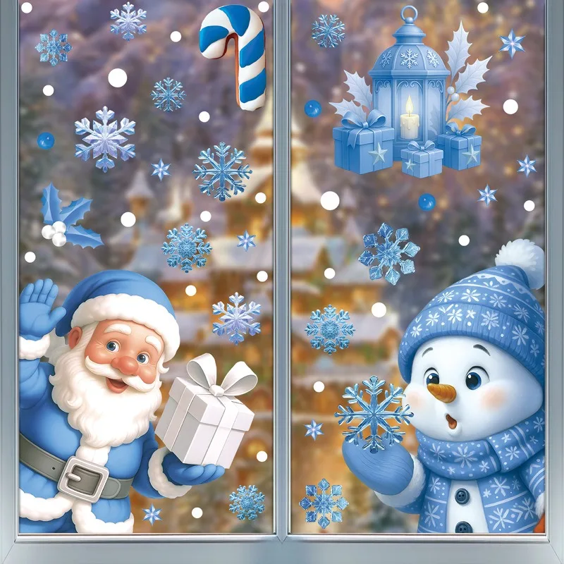 Snowflake Window Decal - Selamat Natal! Stiker Kaca Bertema Natal,