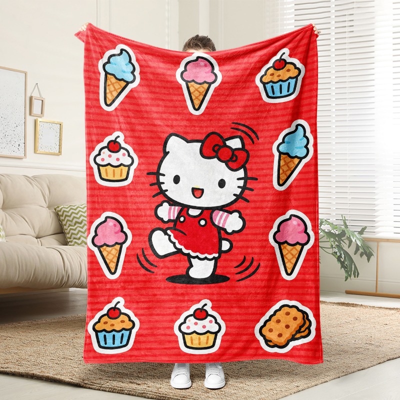 Christmas Throw Blanket - Selimut Sanrio Hello Kitty Ice Cream