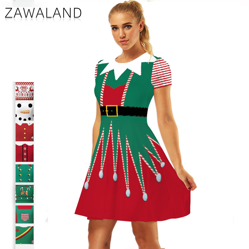 Elf Costume Christmas - Kostum Cosplay Natal Gaun Cetak 3D