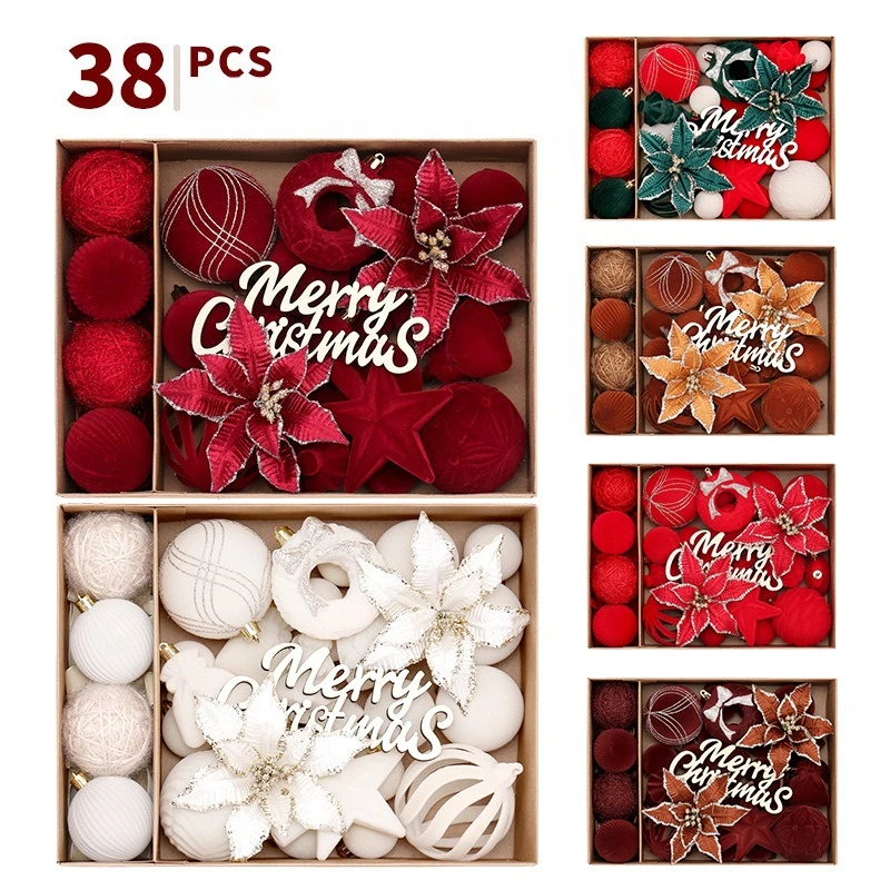 Star Tree Topper - Set Bola Natal Mewah Berukuran 4-8