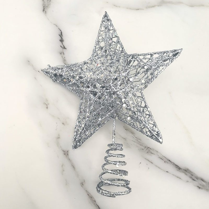 1 Buah 15*20Cm Glitter Emas Po - Star Tree Topper ulasan dan harga