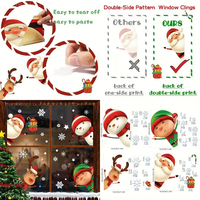 82 Pcs Stiker Jendela Natal Sa - Snowflake Window Decal ulasan dan harga