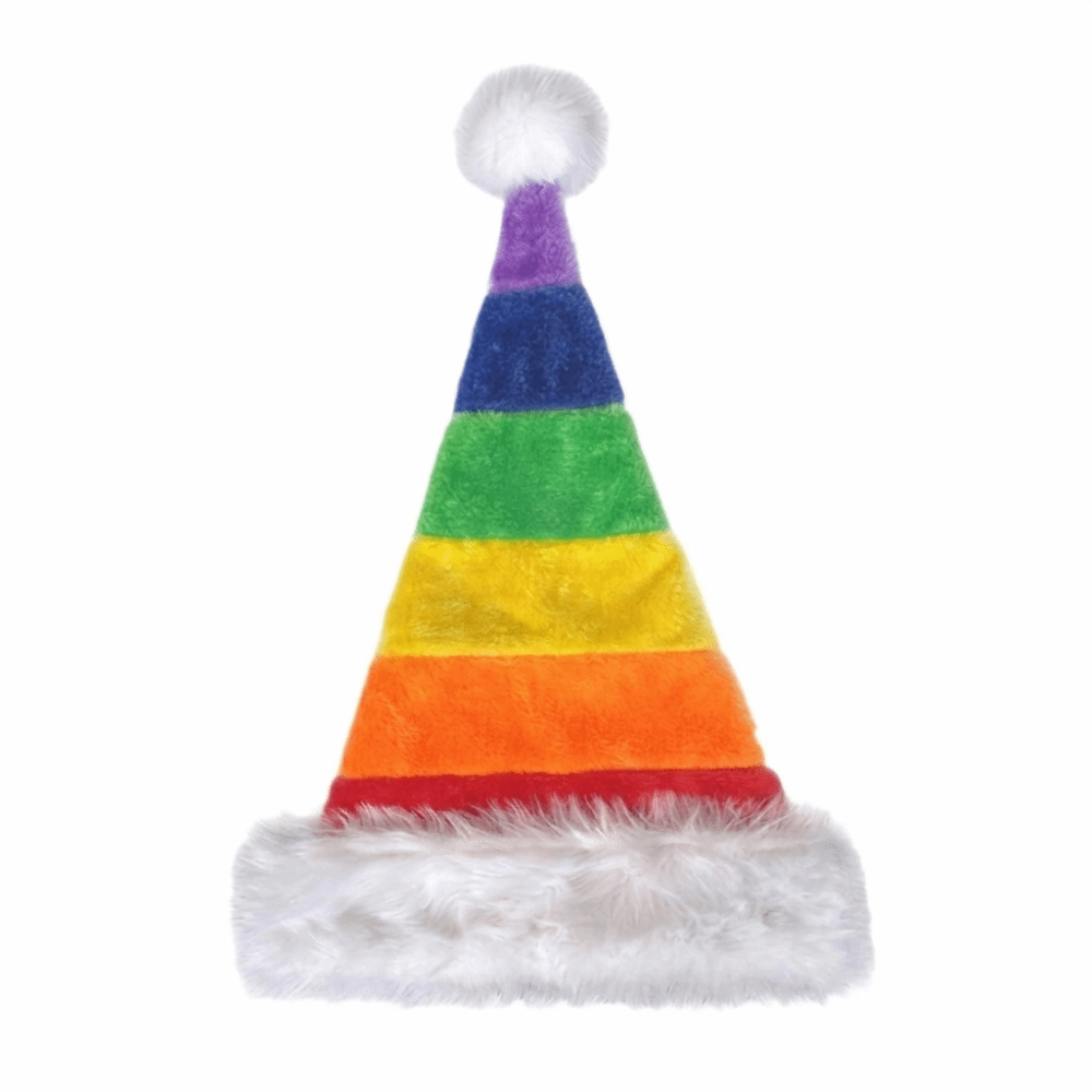 Topi Natal Bulu Halus Bergaris - Santa Hat Plush ulasan dan harga