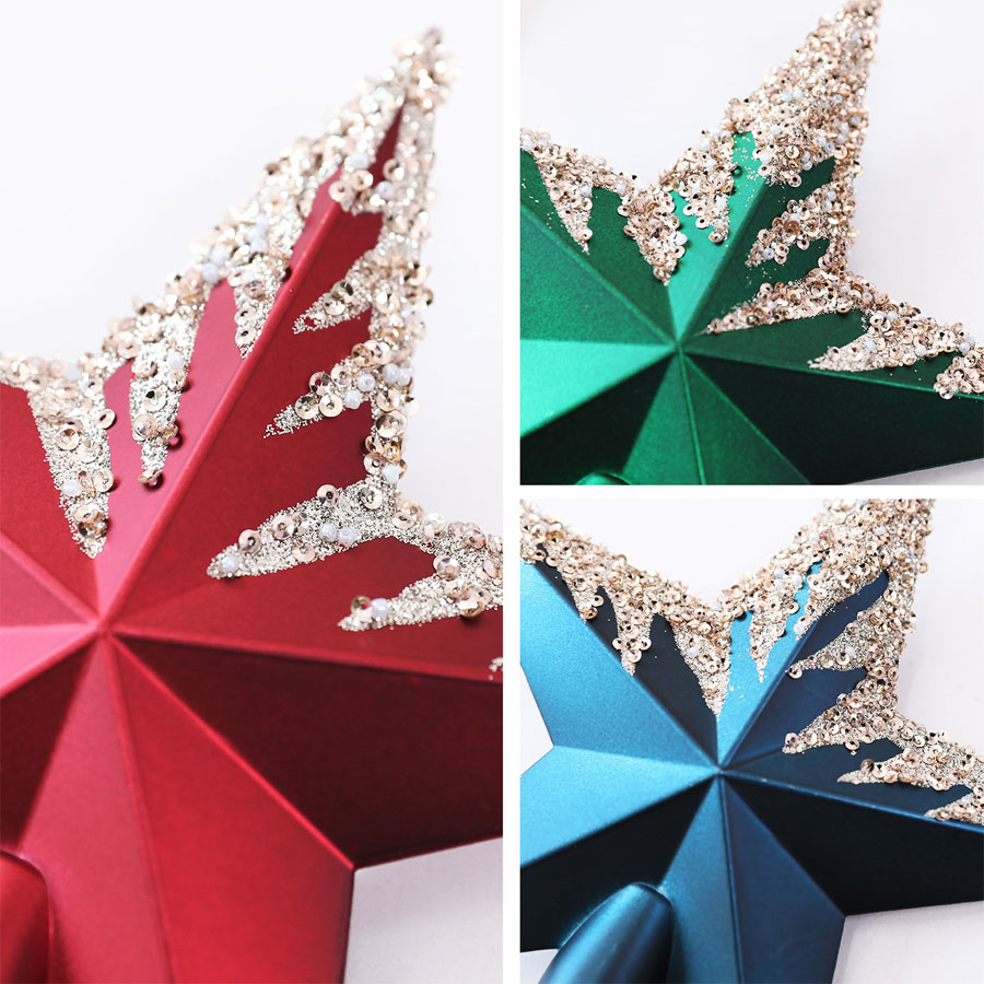 Hiasan Puncak Pohon Natal Berb - Star Tree Topper ulasan dan harga
