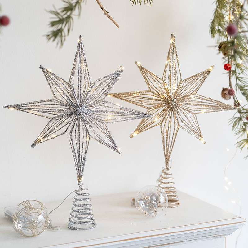 Hiasan Pohon Natal dari Besi,  - Star Tree Topper ulasan dan harga