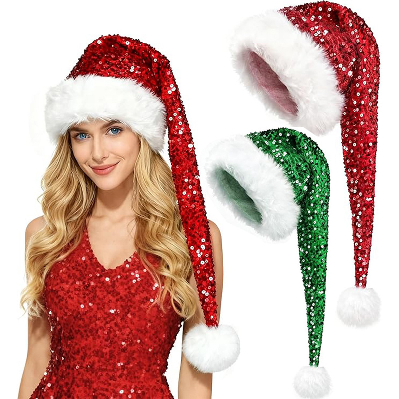 Topi Sequin Baru untuk Pria da - Santa Hat Plush ulasan dan harga