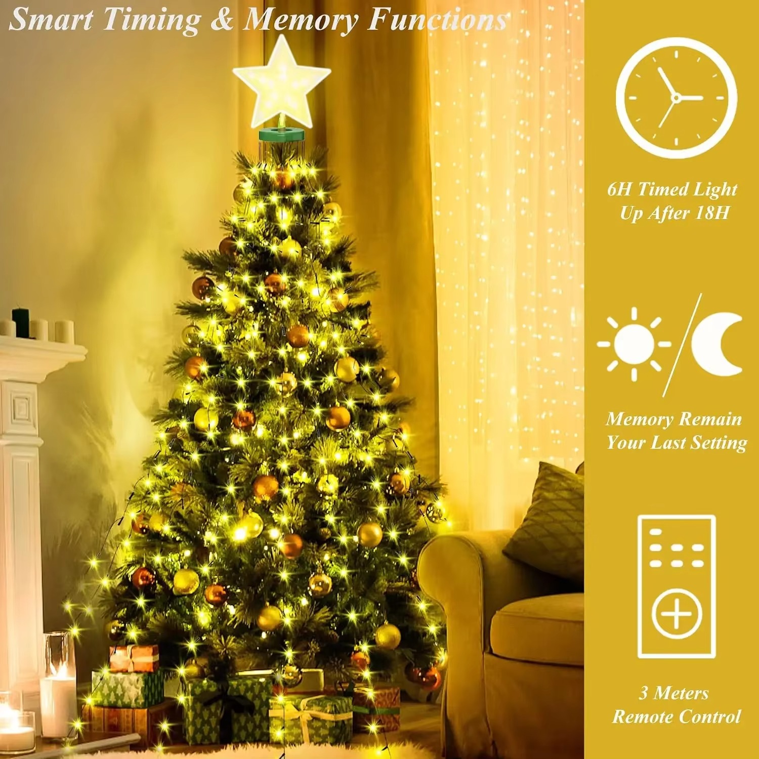 Lampu Hias Bentuk Lingkaran un - Star Tree Topper ulasan dan harga