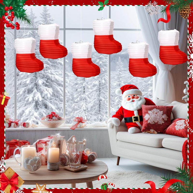 1 Buah Lentera Kertas Natal, L - Christmas Stocking Hanging ulasan dan harga