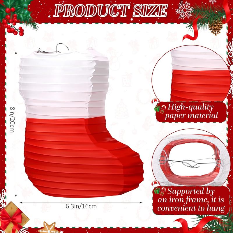 1 Buah Lentera Kertas Natal, L - Christmas Stocking Hanging ulasan dan harga