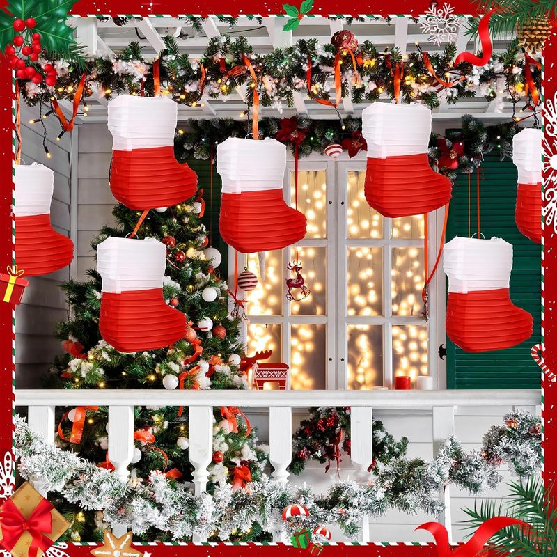 1 Buah Lentera Kertas Natal, L - Christmas Stocking Hanging ulasan dan harga