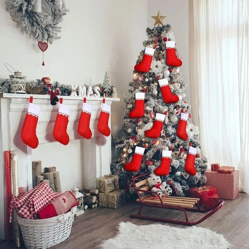 12-24PCS Set Hiasan Gantung St - Christmas Stocking Hanging ulasan dan harga