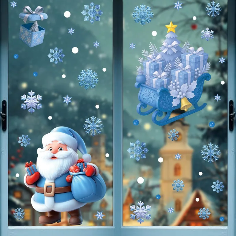 Selamat Natal! Stiker Kaca Ber - Snowflake Window Decal ulasan dan harga