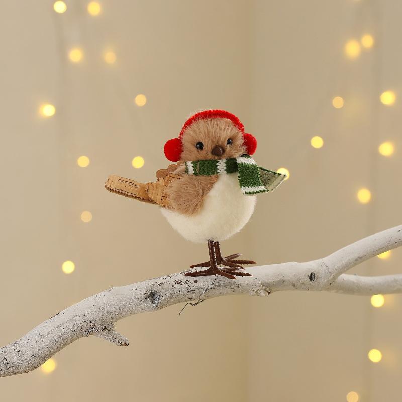 Ornamen Burung Natal Berbulu D - Santa Hat Plush ulasan dan harga