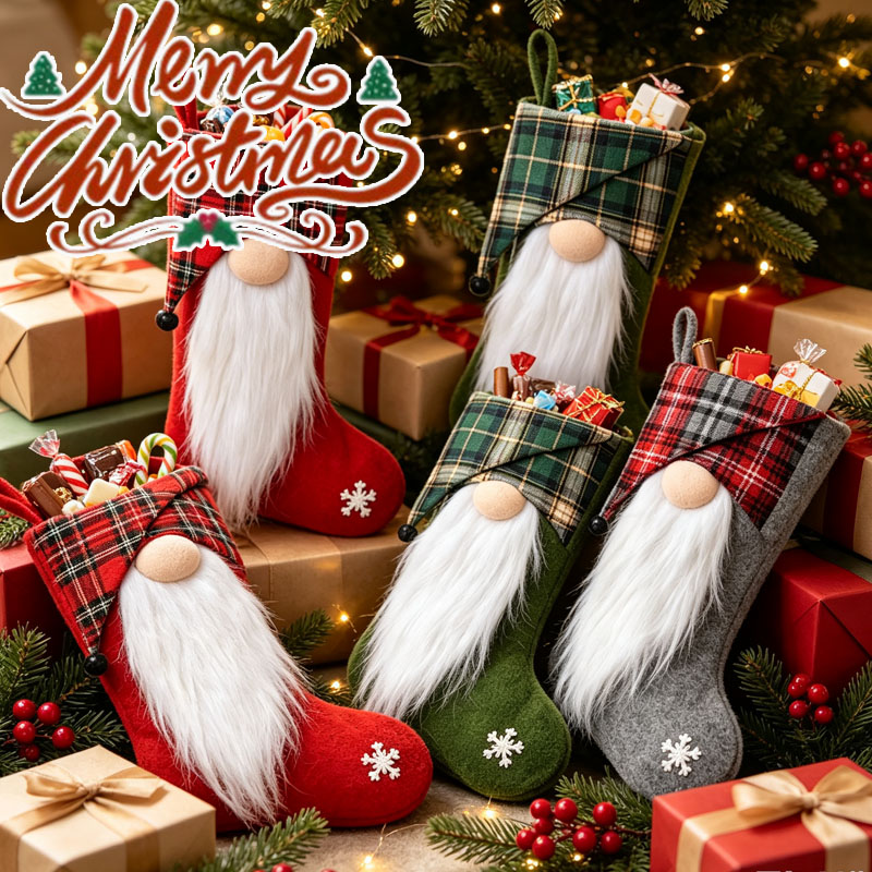 1-4PCS Tas Hadiah Natal untuk  - Christmas Stocking Hanging ulasan dan harga